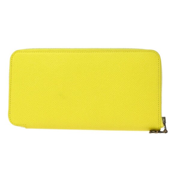 Hermes Lime Epsom Azap Silk In Long Wallet □R SI XX92137 - Picture 1 of 7